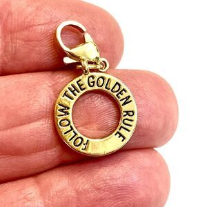 Gold Follow the Golden Rule Charm #origami owl